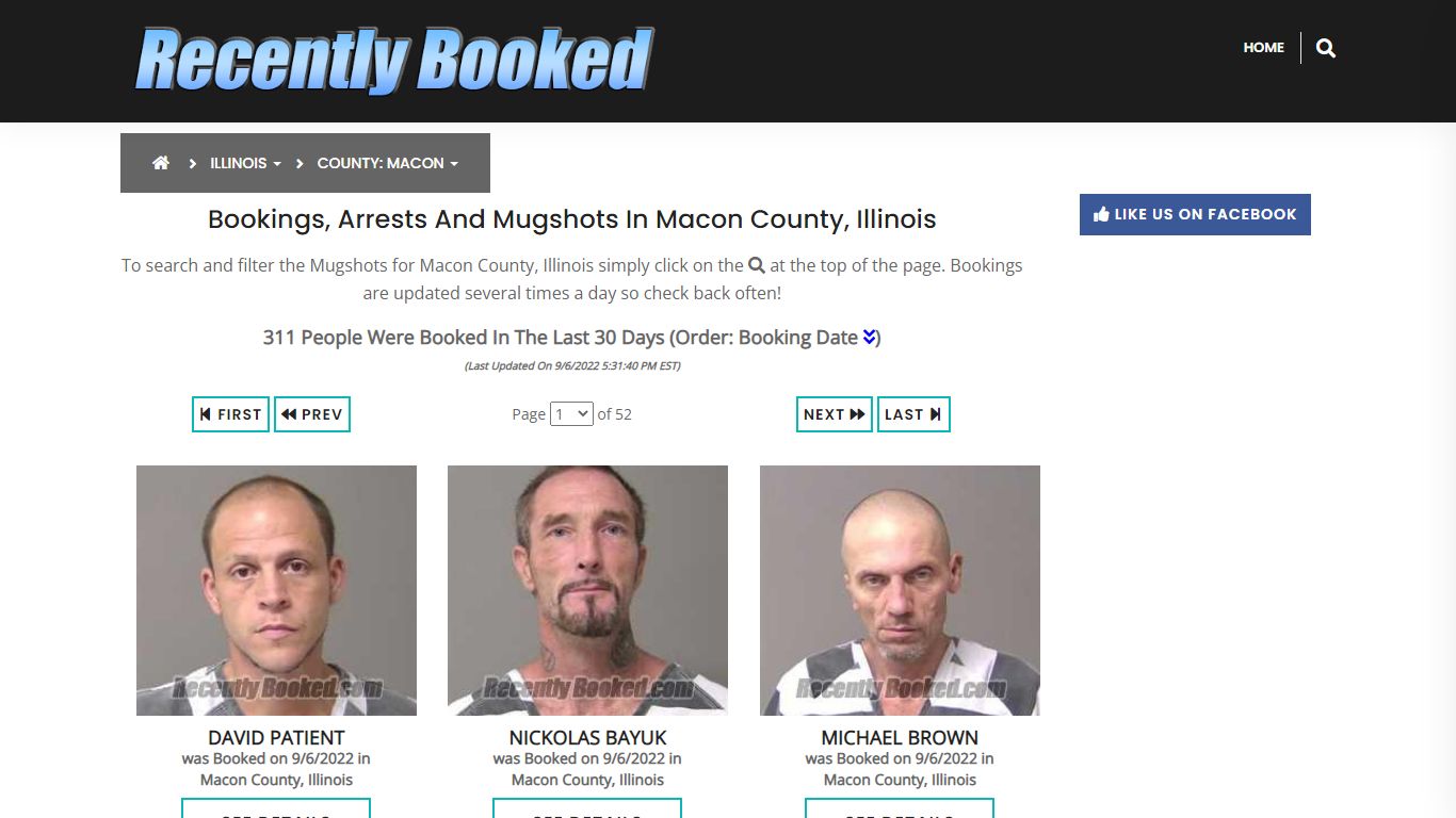 Recent bookings, Arrests, Mugshots in Macon County, Illinois